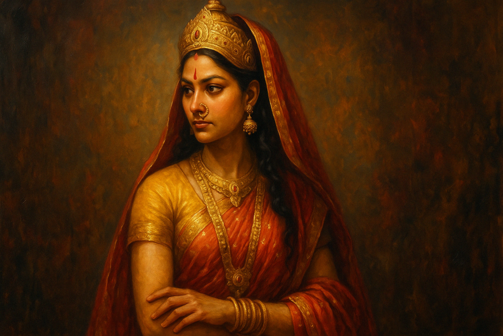 Kaikeyi from Ramayana demanding exile of Rama and coronation of Bharata