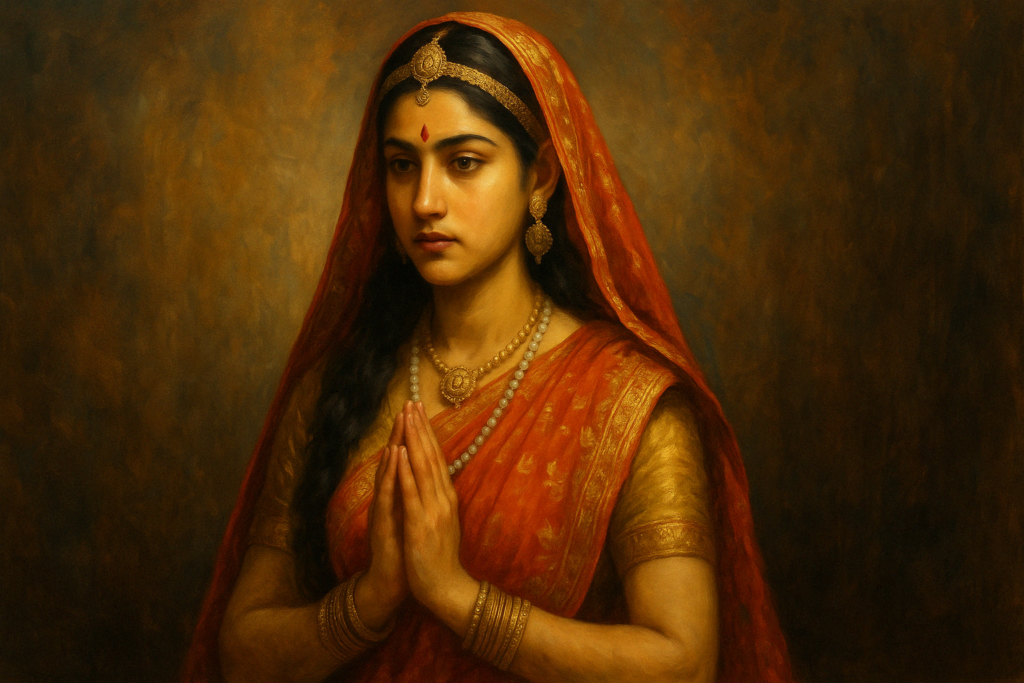 Mandodari in Ramayana pleading with Ravana to return Sita and avoid wa