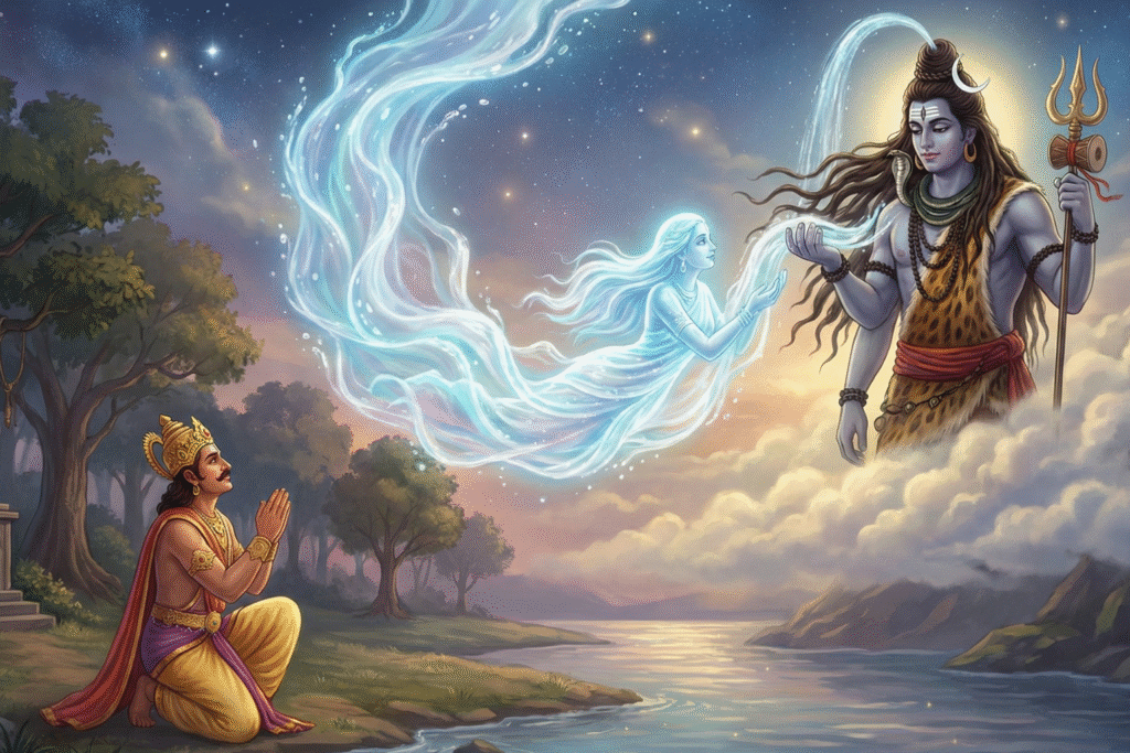 Sacred Ecology – river goddess Ganga flowing from Shiva’s locks