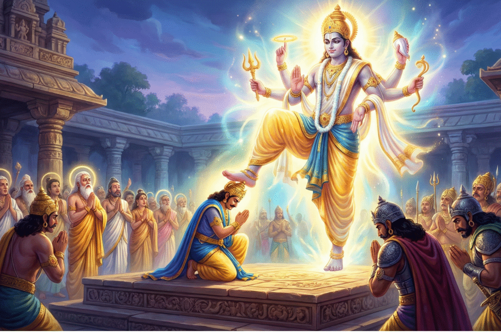 Redeemed demons – King Bali surrenders to Vamana in devotion